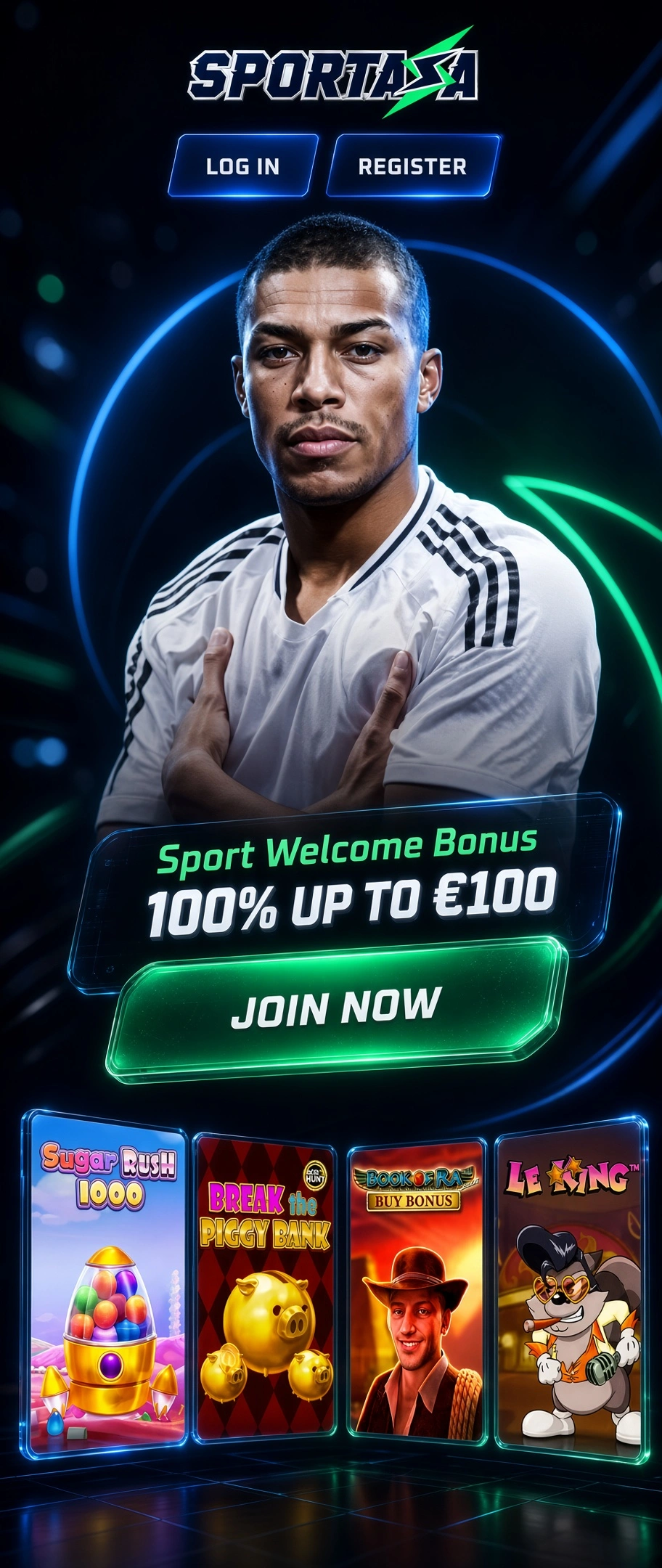 Anteprima della pagina di affiliazione di Sportaza casino